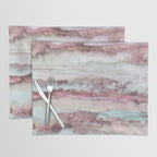 Marbled Stripes Luxury Rose Gold And Mint Glamour Placemat Gallery Image 1