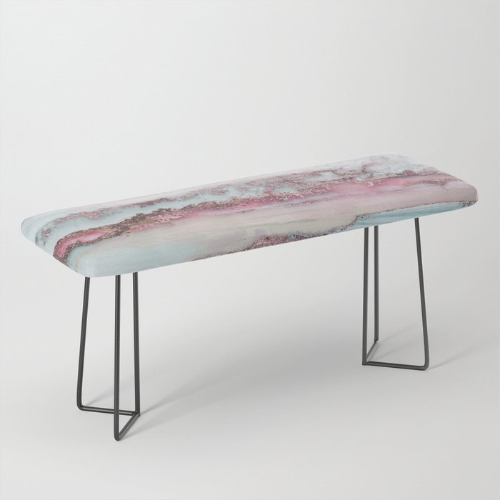 Marbled Stripes Luxury Rose Gold And Mint Glamour Bench Gallery Image 1