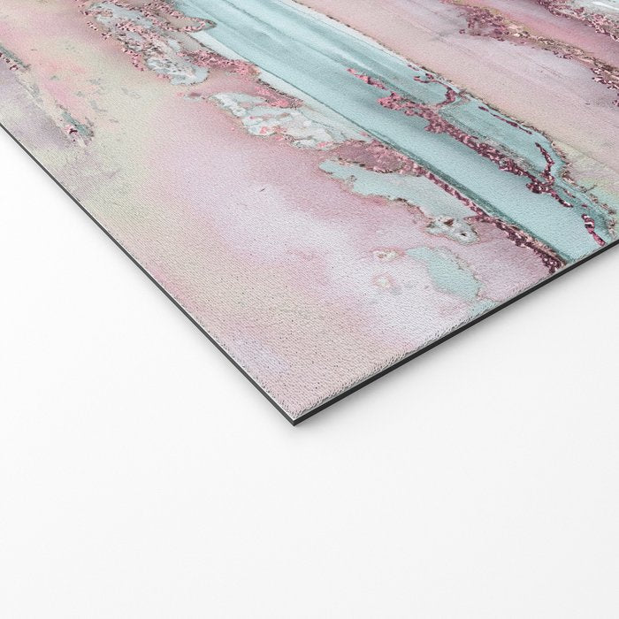 Marbled Stripes Luxury Rose Gold And Mint Glamour Welcome Mat Gallery Image 2