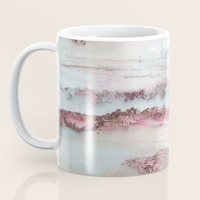 Marbled Stripes Luxury Rose Gold And Mint Glamour Coffee Mug Gallery Image 3