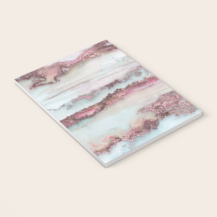 Marbled Stripes Luxury Rose Gold And Mint Glamour Notebook Gallery Image 3