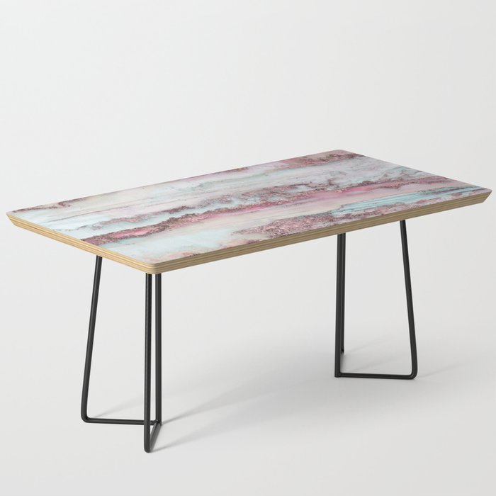 Marbled Stripes Luxury Rose Gold And Mint Glamour Coffee Table Gallery Image 1