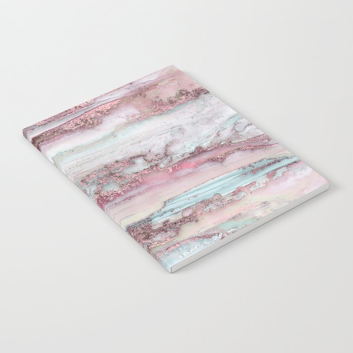 Marbled Stripes Luxury Rose Gold And Mint Glamour Notebook Gallery Image 2