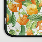 Festive, Oranges, Floral Prints, Orange and Green, Watercolor Laptop Sleeve Gallery Image 3