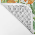 Festive, Oranges, Floral Prints, Orange and Green, Watercolor Bath Mat Gallery Image 2