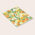 Festive, Oranges, Floral Prints, Orange and Green, Watercolor Notebook Gallery Image 2