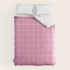 Hand Drawn Grid Hot Pink Duvet Cover Gallery Image 6