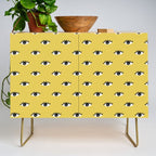 Inky Textured Eye Pattern - Olive Oil Credenza Gallery Image 1
