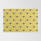 Inky Textured Eye Pattern - Olive Oil Rug Gallery Image 2