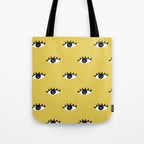 Inky Textured Eye Pattern - Olive Oil Tote Bag Gallery Image 1