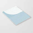 Two Tone Line Curvature XV Sky Blue Modern Arch Abstract Notebook Gallery Image 3