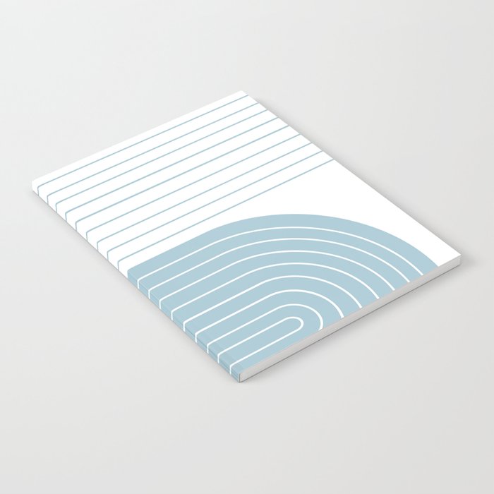 Two Tone Line Curvature XV Sky Blue Modern Arch Abstract Notebook Gallery Image 2