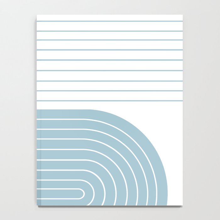Two Tone Line Curvature XV Sky Blue Modern Arch Abstract Notebook Gallery Image 4
