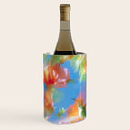 Hummingbird Bloom Blurred Hibiscus Flowers in Sky Blue Wine Chiller Gallery Image 3
