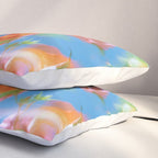 Hummingbird Bloom Blurred Hibiscus Flowers in Sky Blue Pillow Sham Gallery Image 3