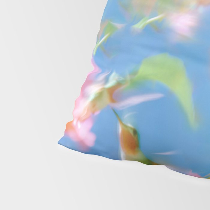 Hummingbird Bloom Blurred Hibiscus Flowers in Sky Blue Pillow Sham Gallery Image 4