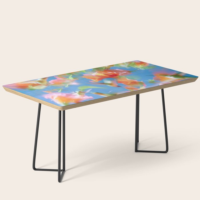 Hummingbird Bloom Blurred Hibiscus Flowers in Sky Blue Coffee Table Gallery Image 1