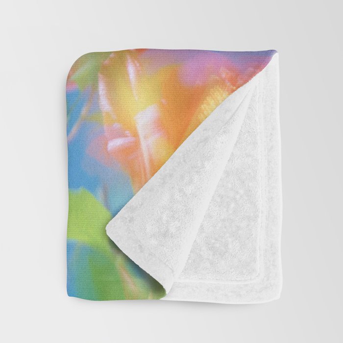 Hummingbird Bloom Blurred Hibiscus Flowers in Sky Blue Throw Blanket Gallery Image 3