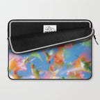 Hummingbird Bloom Blurred Hibiscus Flowers in Sky Blue Laptop Sleeve Gallery Image 2