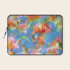 Hummingbird Bloom Blurred Hibiscus Flowers in Sky Blue Laptop Sleeve Gallery Image 1