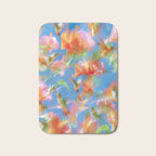 Hummingbird Bloom Blurred Hibiscus Flowers in Sky Blue Bath Mat Gallery Image 1