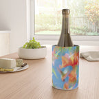 Hummingbird Bloom Blurred Hibiscus Flowers in Sky Blue Wine Chiller Gallery Image 4
