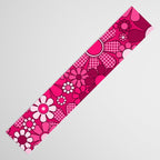 Retro Garden Gingham Flowers Hot Pink Magenta Abstract Floral Pattern Table Runner Gallery Image 3
