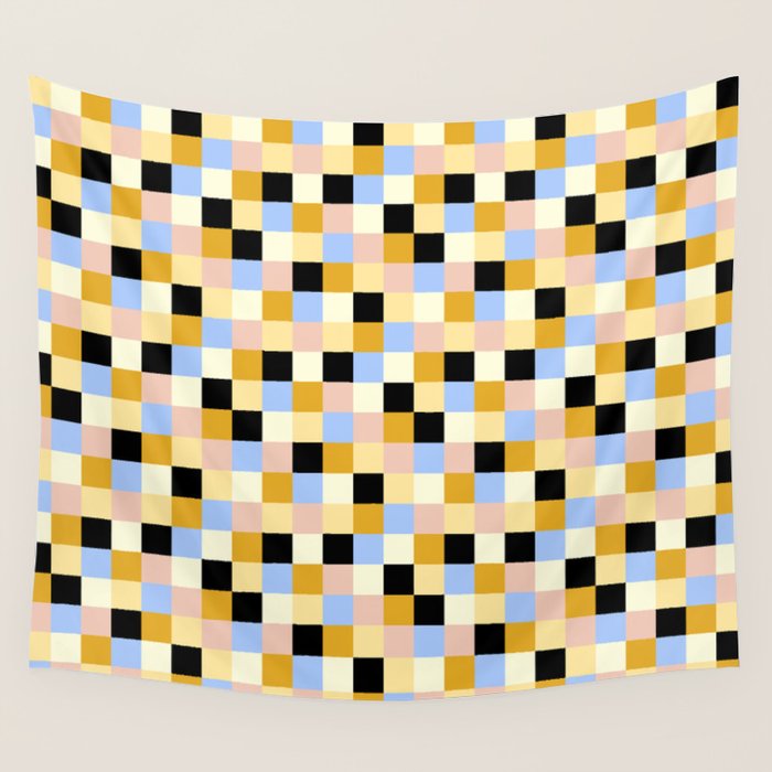 Bold Colorful Checks Pattern - Small XXXV Wall Tapestry Gallery Image 4