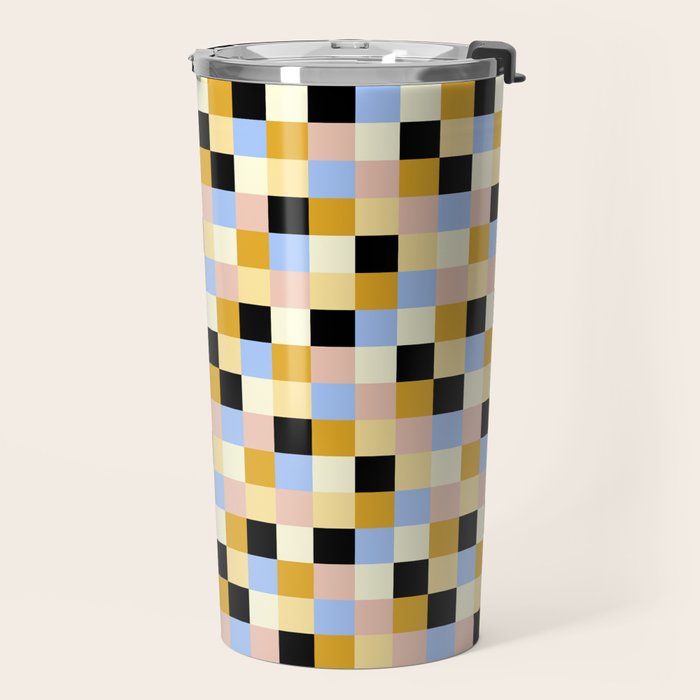 Bold Colorful Checks Pattern - Small XXXV Travel Mug Gallery Image 2