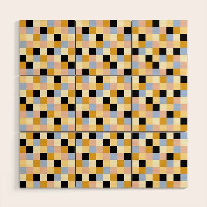 Bold Colorful Checks Pattern - Small XXXV Wood Wall Art Gallery Image 1