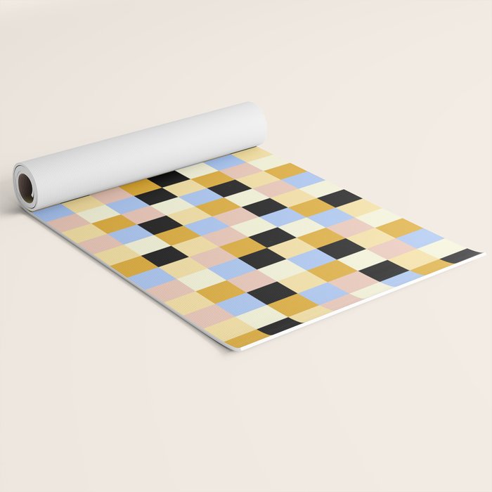 Bold Colorful Checks Pattern - Small XXXV Yoga Mat Gallery Image 2