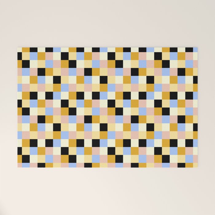 Bold Colorful Checks Pattern - Small XXXV Welcome Mat Gallery Image 1