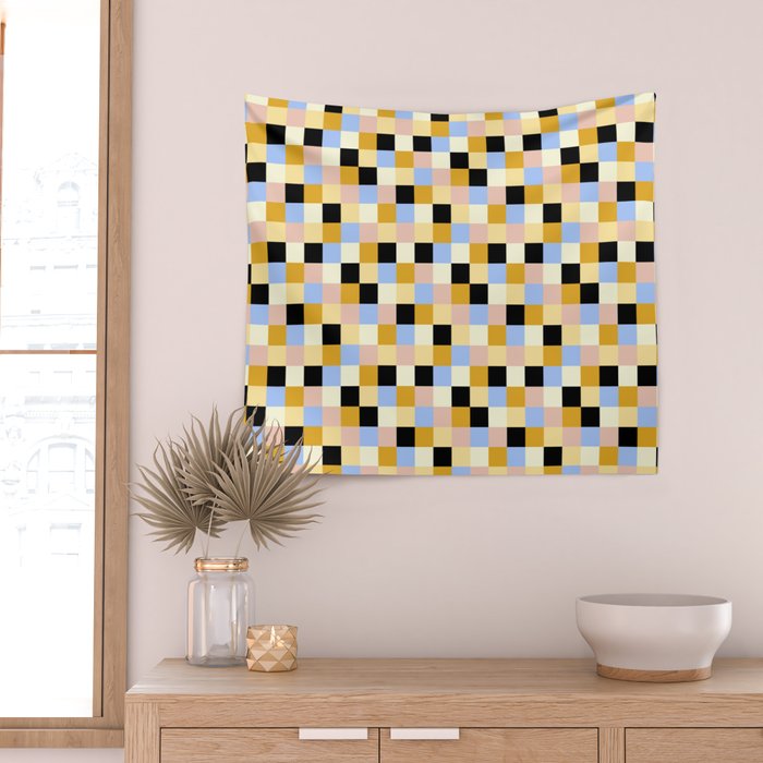 Bold Colorful Checks Pattern - Small XXXV Wall Tapestry Gallery Image 2