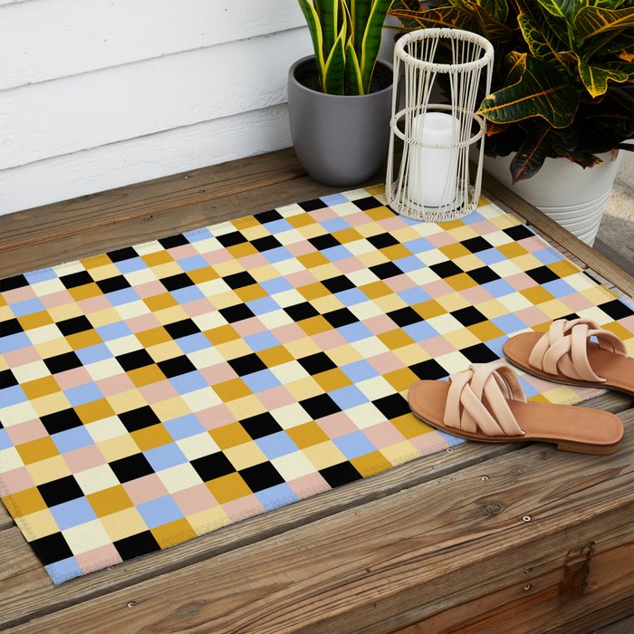 Bold Colorful Checks Pattern - Small XXXV Outdoor Rug Gallery Image 2