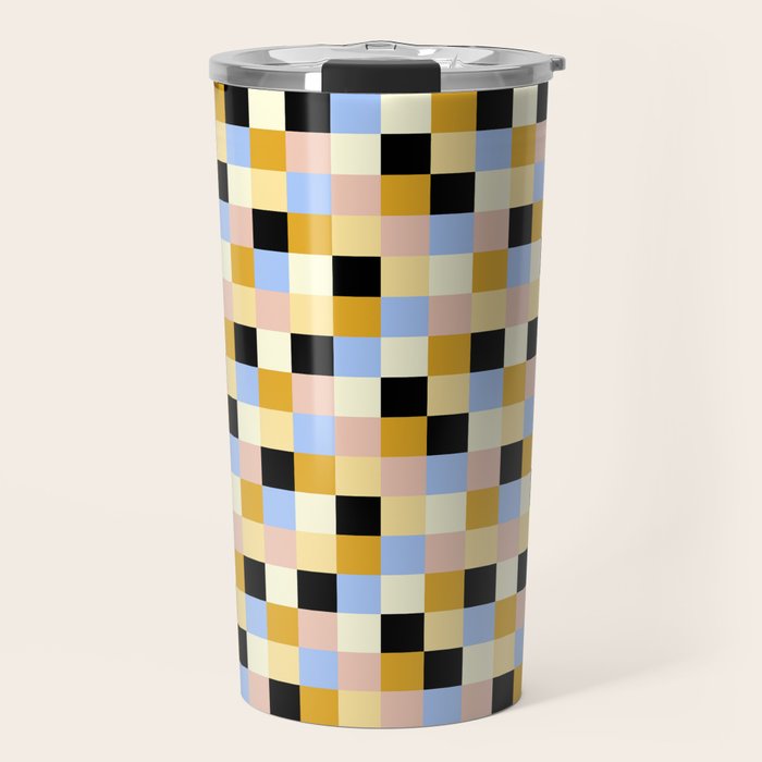 Bold Colorful Checks Pattern - Small XXXV Travel Mug Gallery Image 1