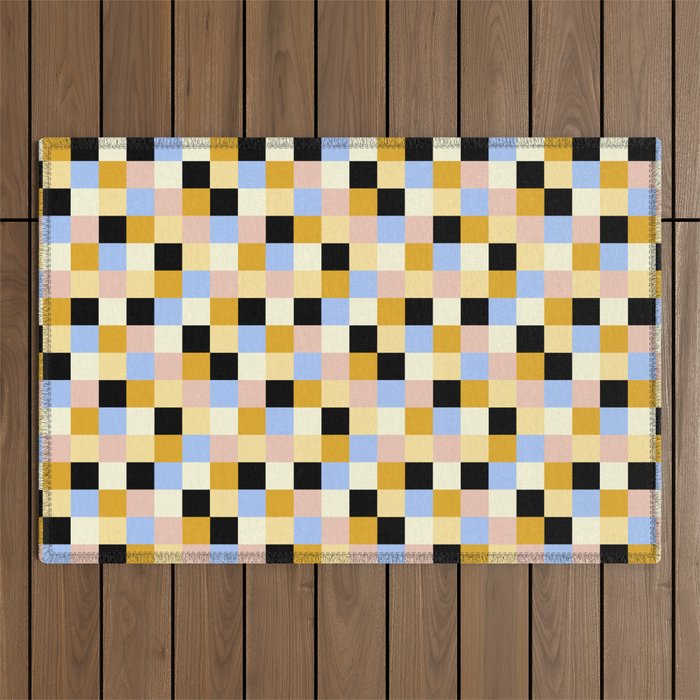 Bold Colorful Checks Pattern - Small XXXV Outdoor Rug Gallery Image 1
