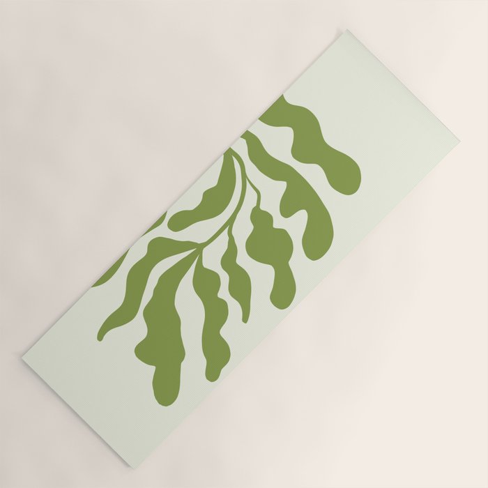 Olive green abstract  plants  Yoga Mat Gallery Image 1