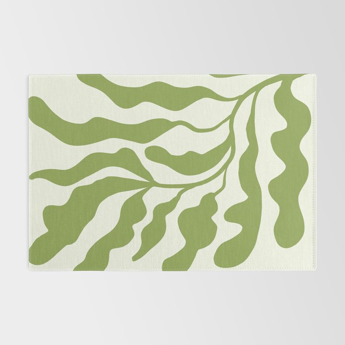 Olive green abstract  plants  Rug Gallery Image 2