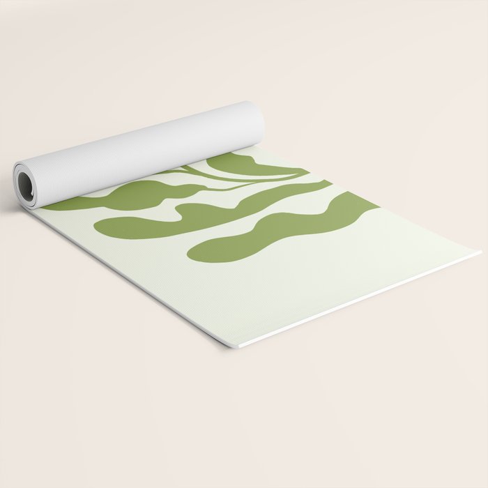 Olive green abstract  plants  Yoga Mat Gallery Image 2