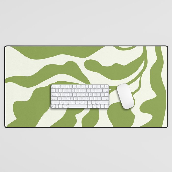 Olive green abstract  plants  Desk Mat Gallery Image 1