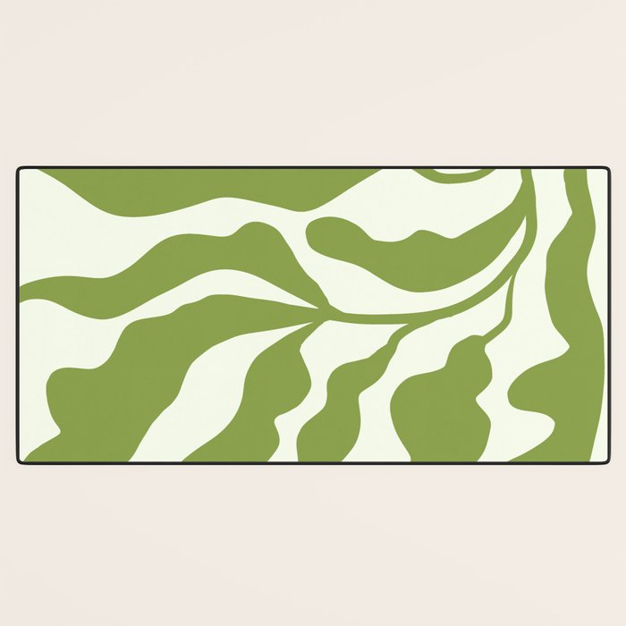 Olive green abstract  plants  Desk Mat Gallery Image 3