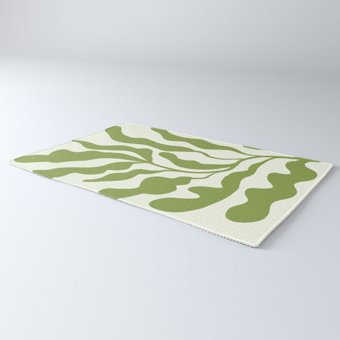 Olive green abstract  plants  Rug Gallery Image 3