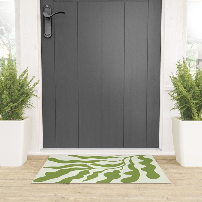 Olive green abstract  plants  Welcome Mat Gallery Image 3
