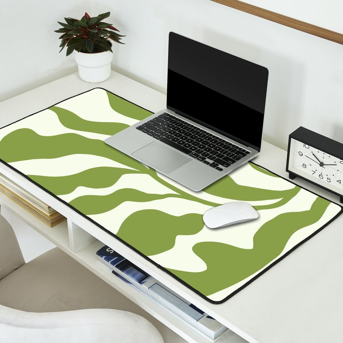 Olive green abstract  plants  Desk Mat Gallery Image 2