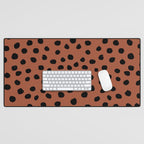 Leopard Print Rust Animal Print Brushstroke Polka Dots Dalmatian Cheetah Spots Boho Decor Minimal Desk Mat Gallery Image 1