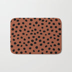 Leopard Print Rust Animal Print Brushstroke Polka Dots Dalmatian Cheetah Spots Boho Decor Minimal Bath Mat Gallery Image 1