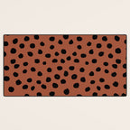 Leopard Print Rust Animal Print Brushstroke Polka Dots Dalmatian Cheetah Spots Boho Decor Minimal Desk Mat Gallery Image 3