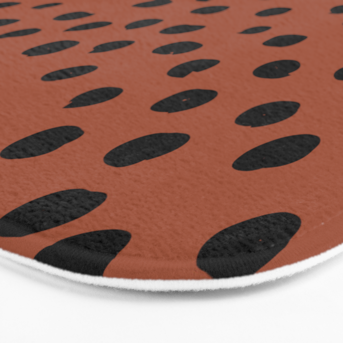 Leopard Print Rust Animal Print Brushstroke Polka Dots Dalmatian Cheetah Spots Boho Decor Minimal Bath Mat Gallery Image 3