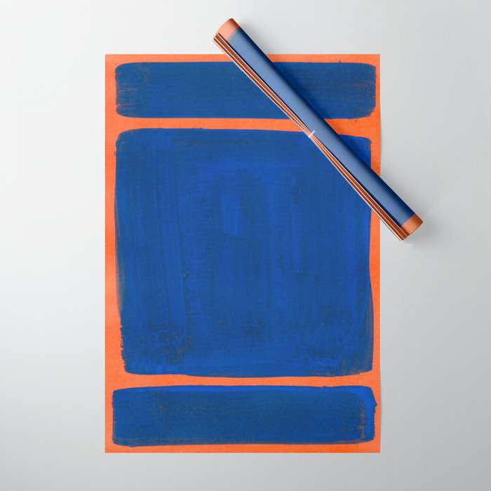 Colourful Field Orange And Blue Wrapping Paper Gallery Image 1