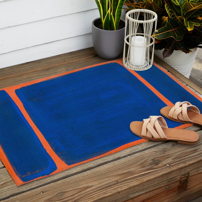 Colourful Field Orange And Blue Outdoor Rug Gallery Image 2